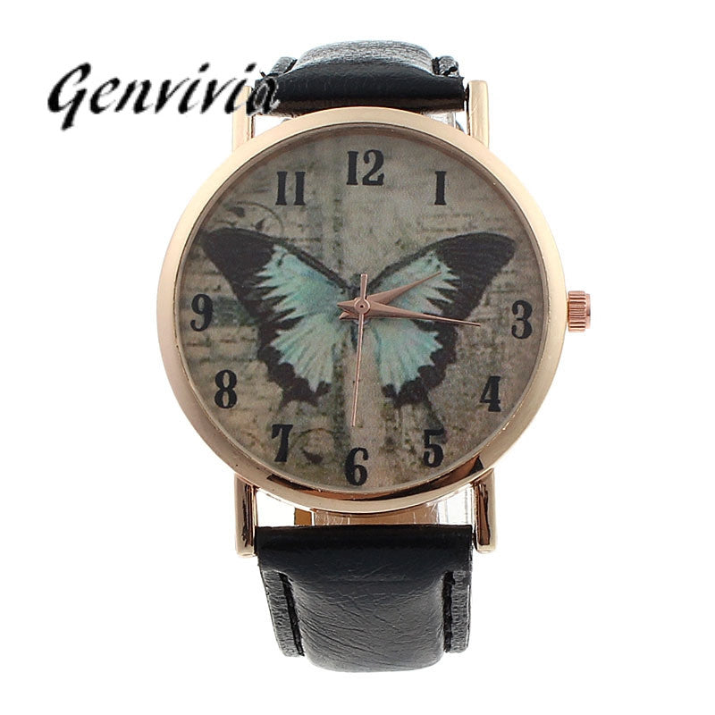 women butterfly watches Luxuxy Women Butterfly Leather Quartz Watch relojes mujer Casual Watch Female Watches #LD